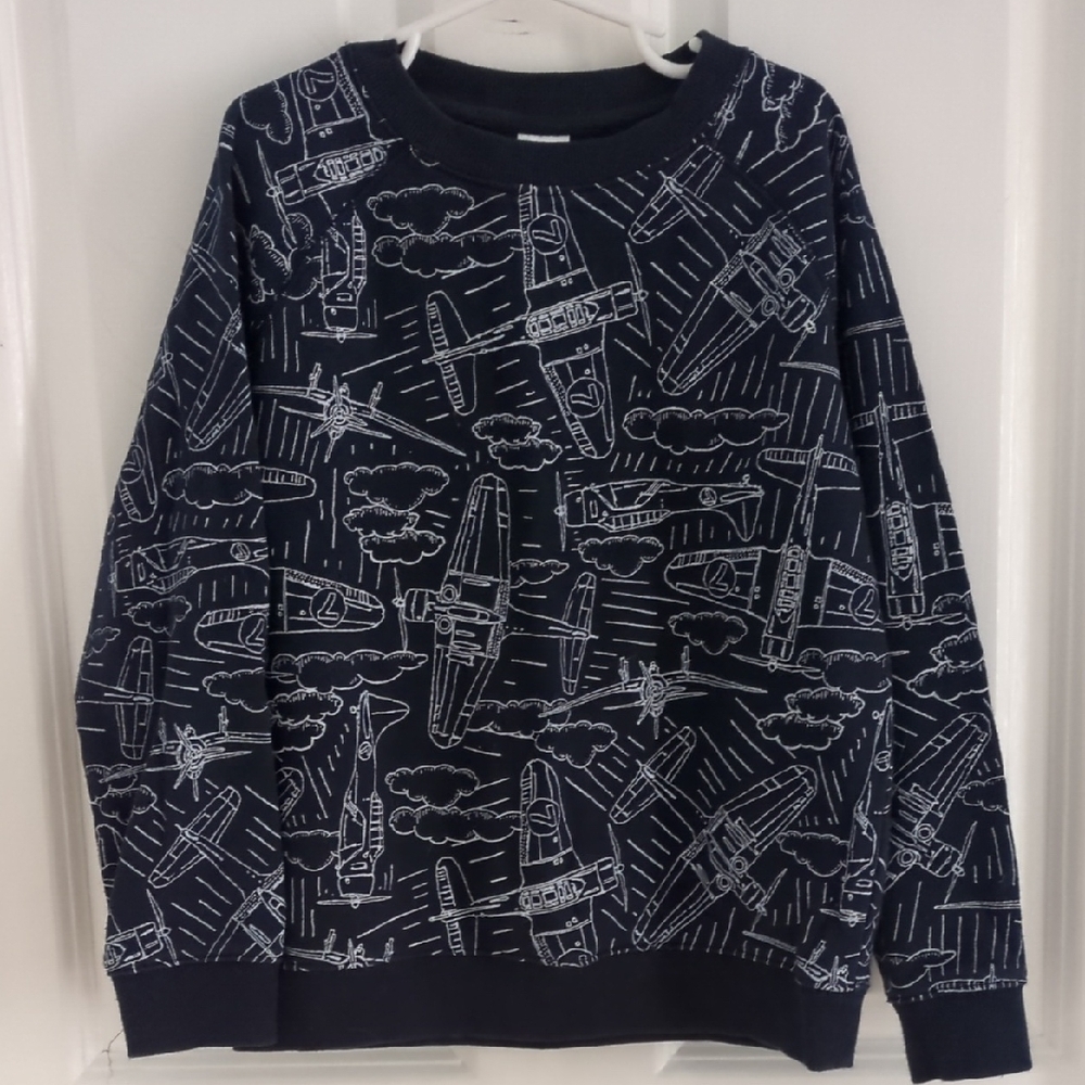 Boy's Airplane Print Sweatshirt